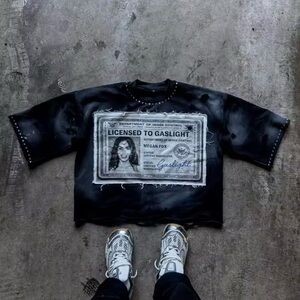 Black Graphic T-Shirt with License Design